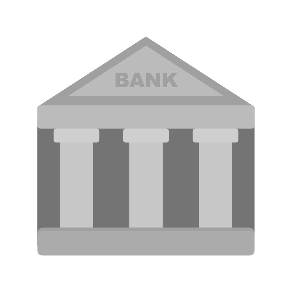 Bank Greyscale Icon - IconBunny
