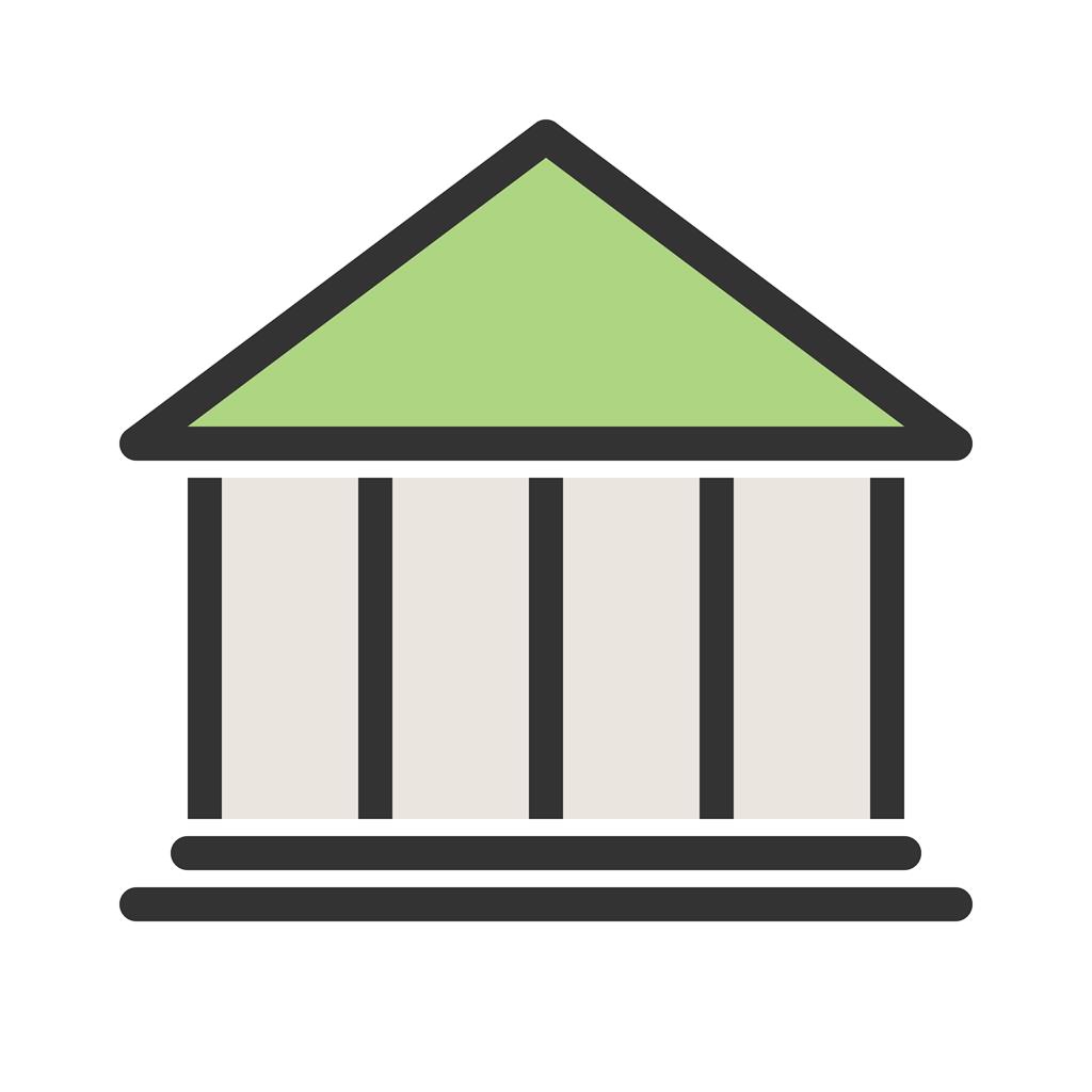 Bank Line Filled Icon - IconBunny