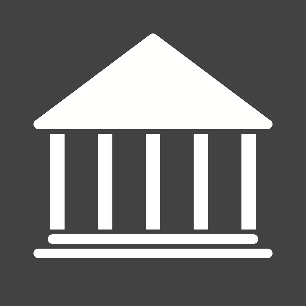 Bank Glyph Inverted Icon - IconBunny