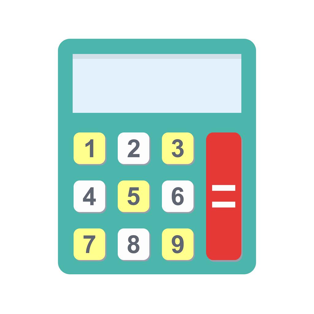 Calculator II Flat Multicolor Icon - IconBunny