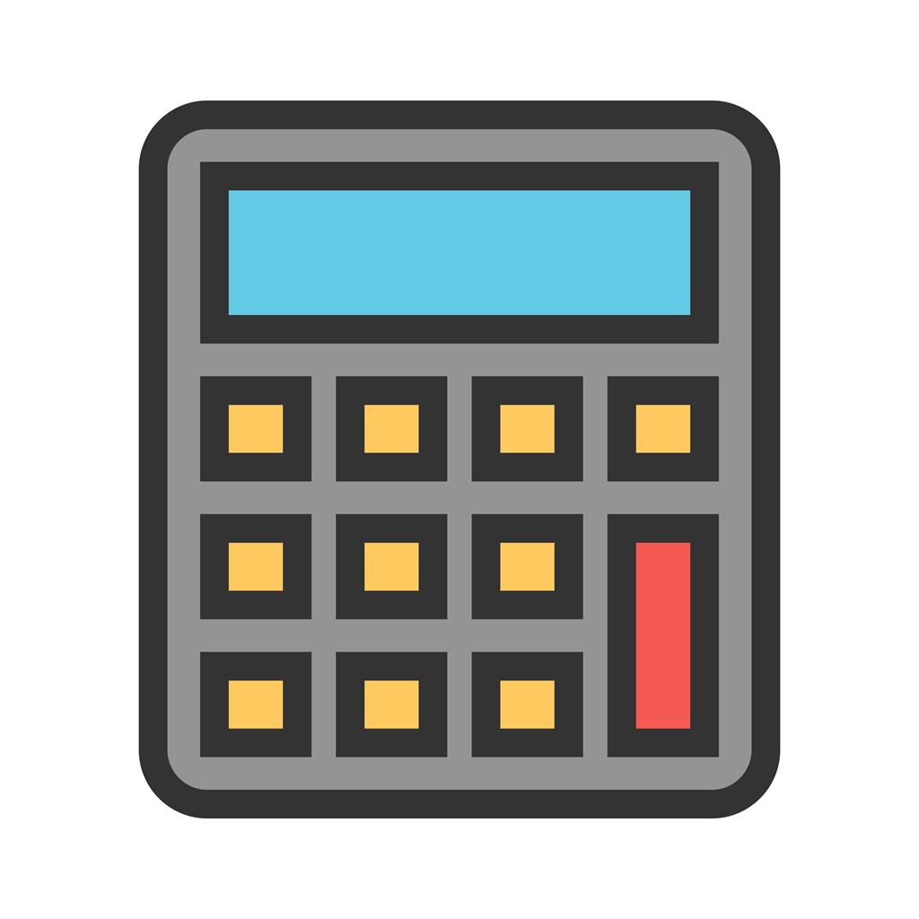 Calculator II Line Filled Icon - IconBunny