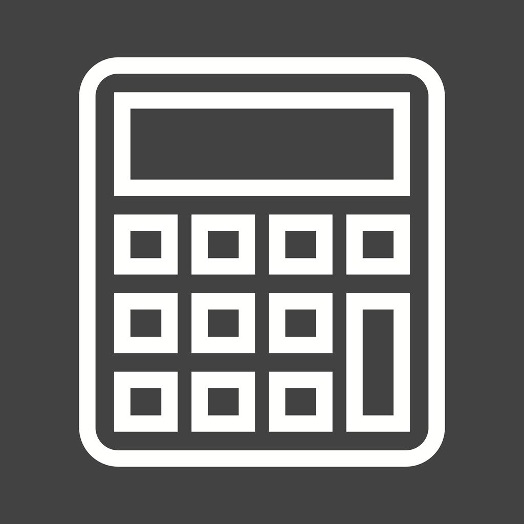 Calculator II Line Inverted Icon - IconBunny