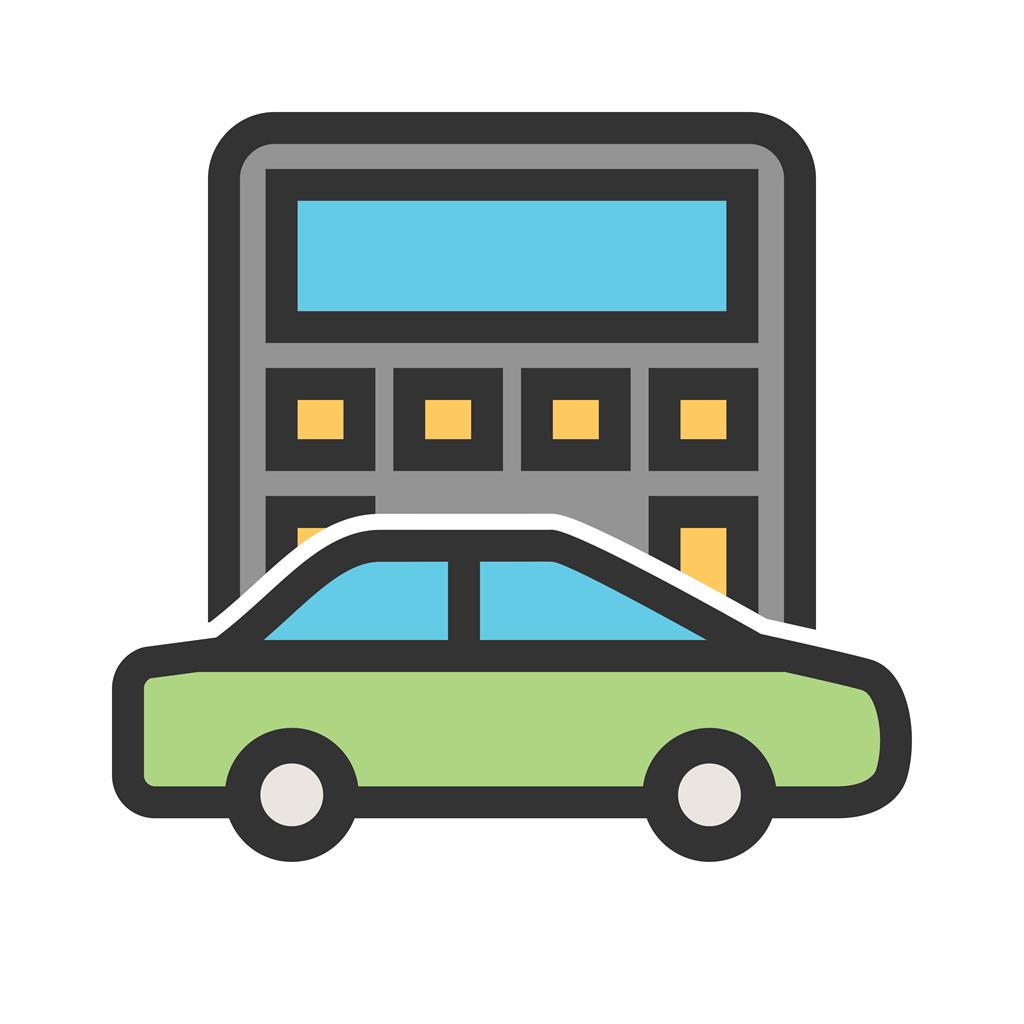 Car Calculation Line Filled Icon - IconBunny