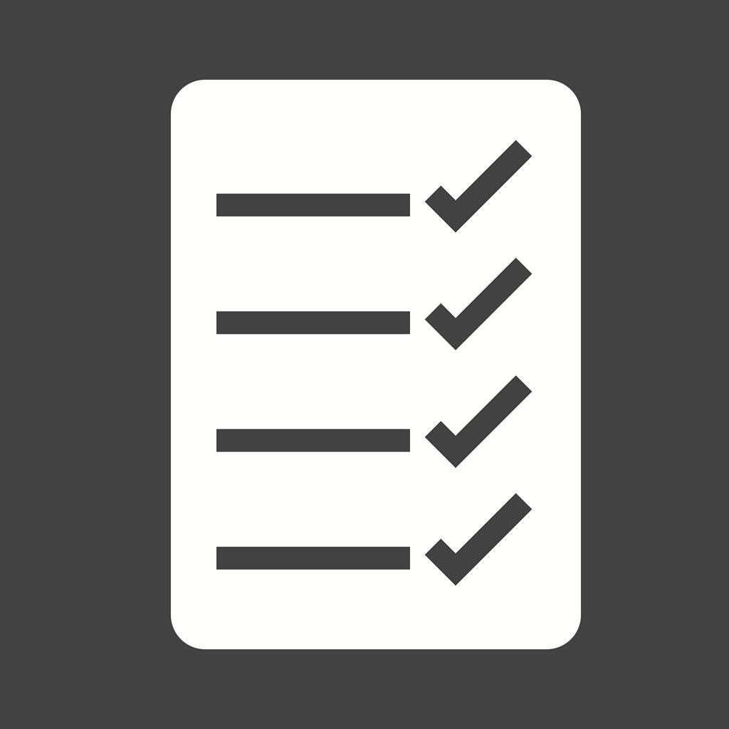 Checklist Glyph Inverted Icon - IconBunny
