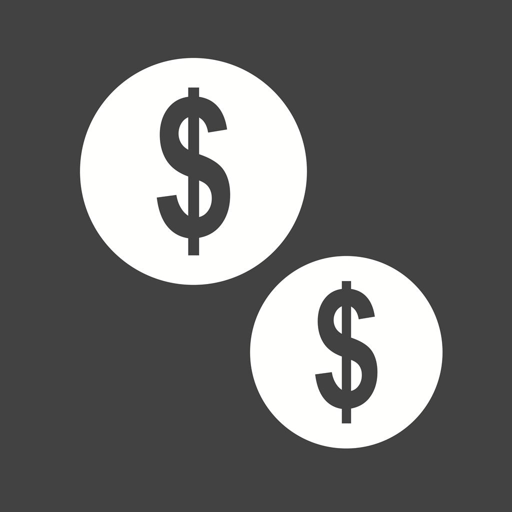 Currencies Glyph Inverted Icon - IconBunny