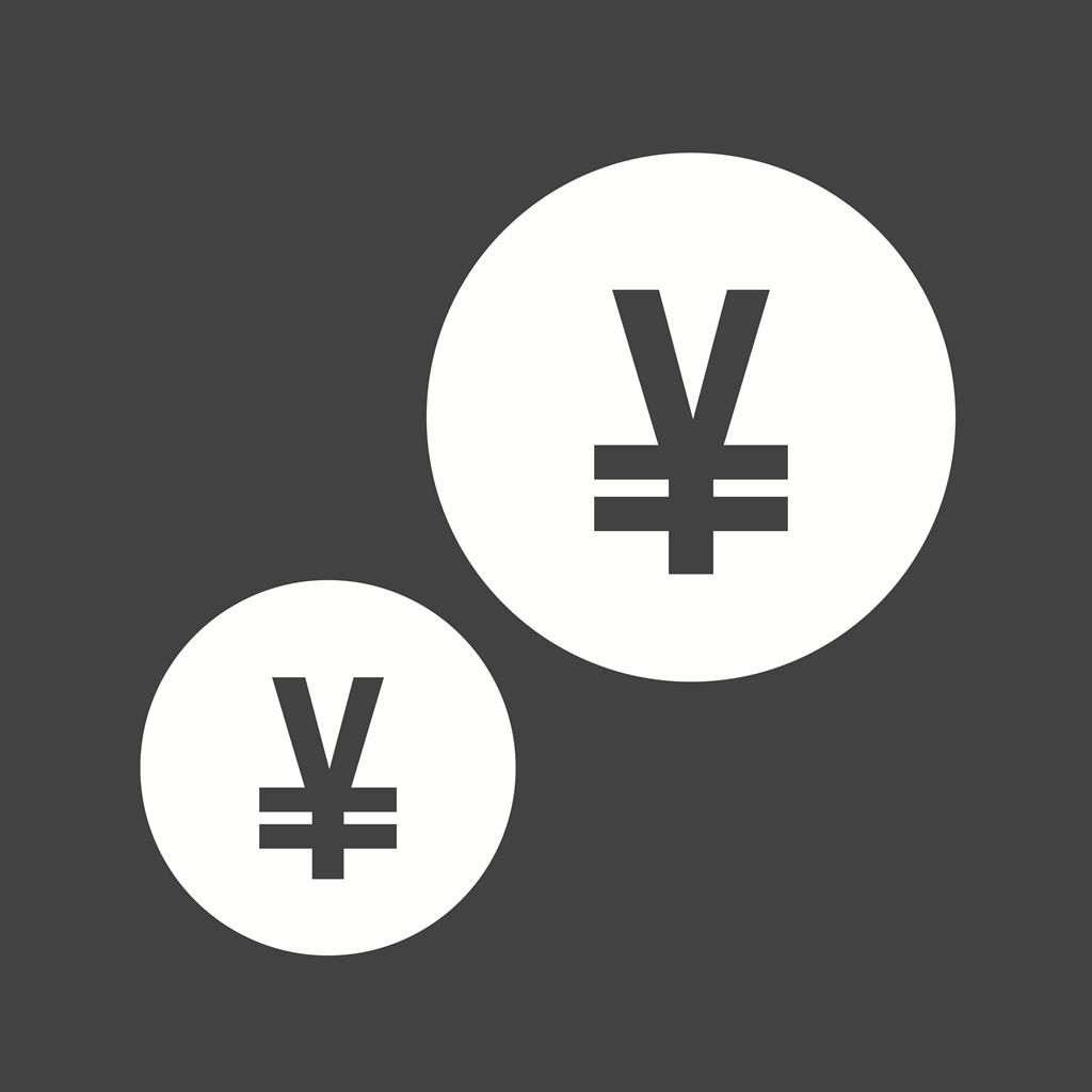 Currency II Glyph Inverted Icon - IconBunny
