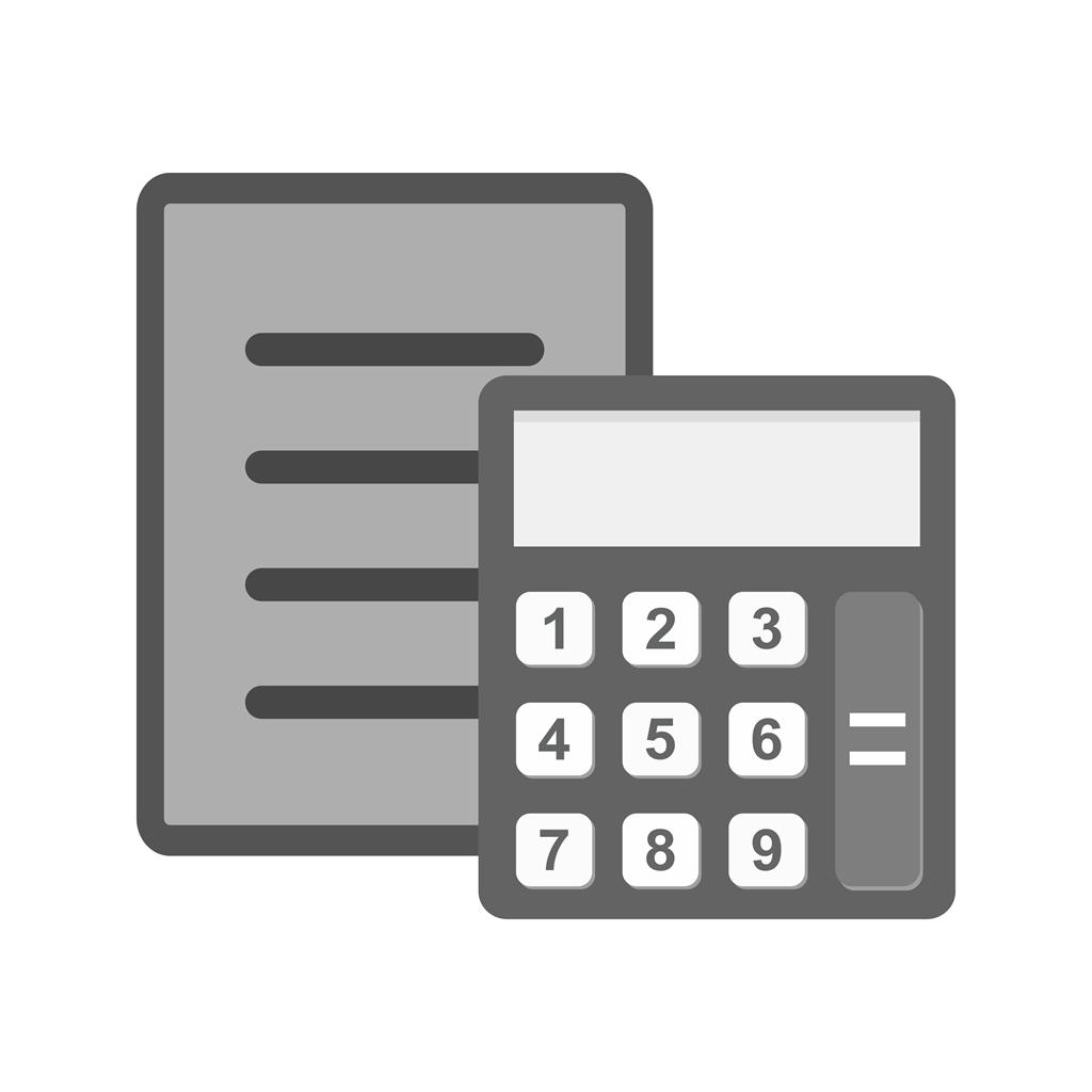 Documented Calculation Greyscale Icon - IconBunny