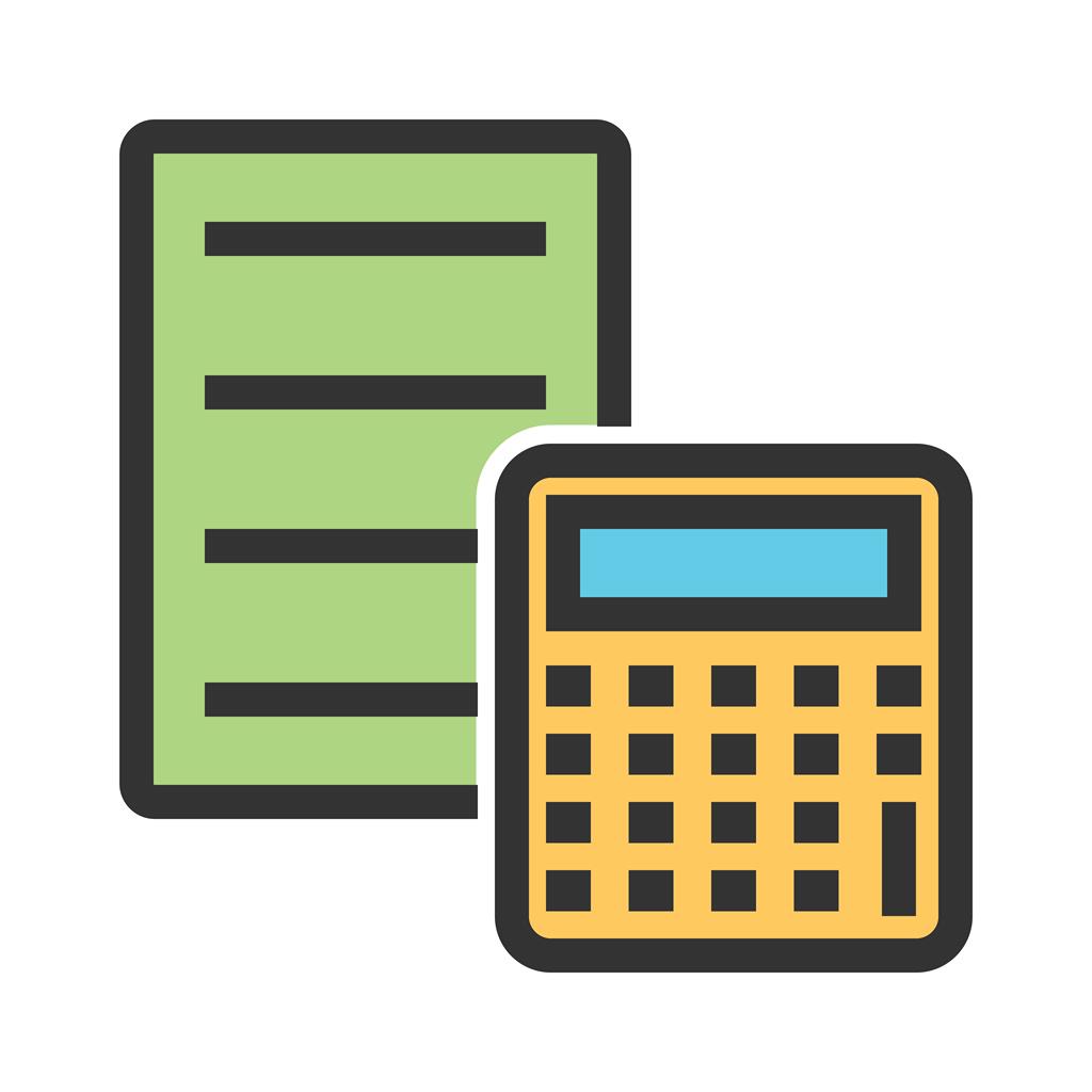 Documented Calculation Line Filled Icon - IconBunny