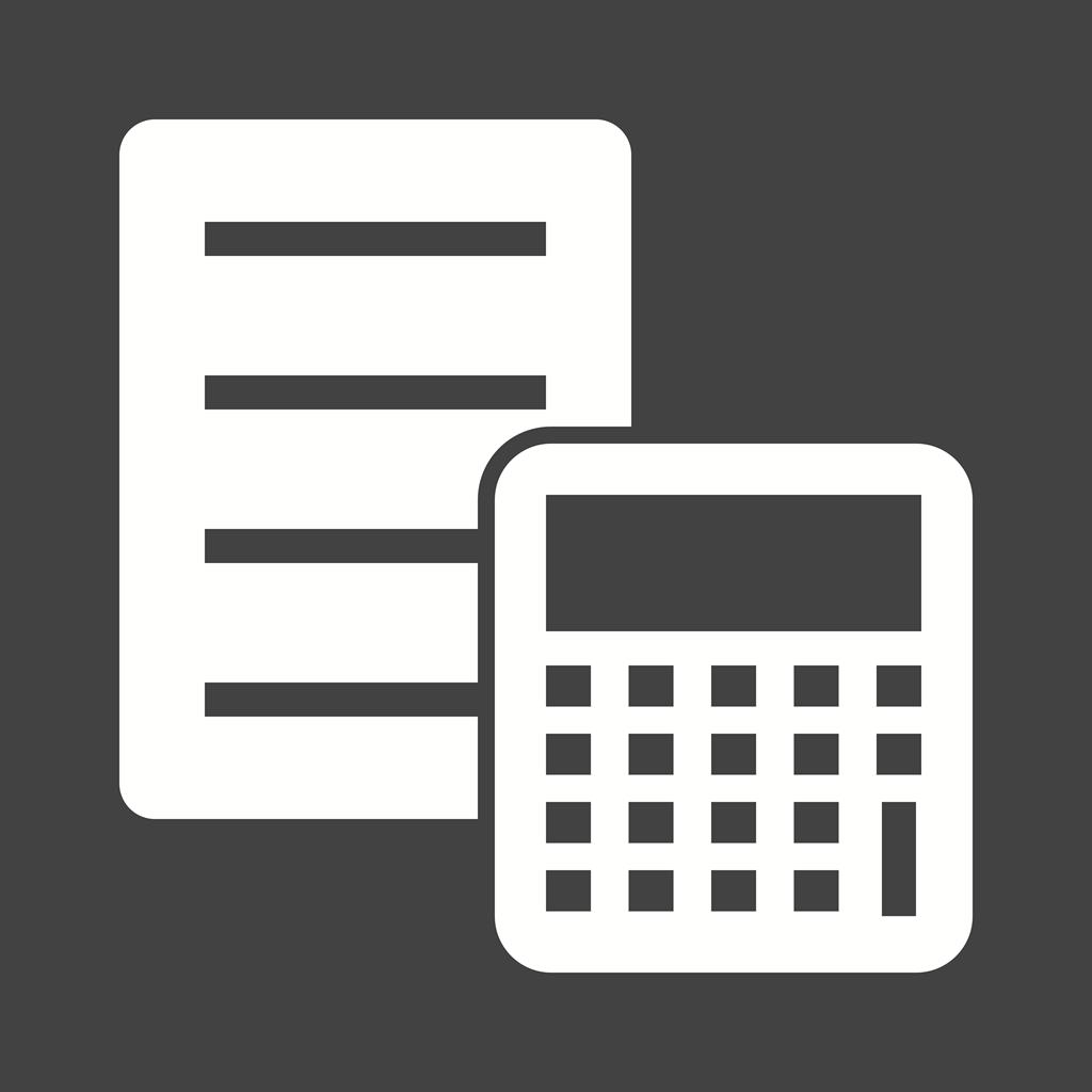 Documented Calculation Glyph Inverted Icon - IconBunny