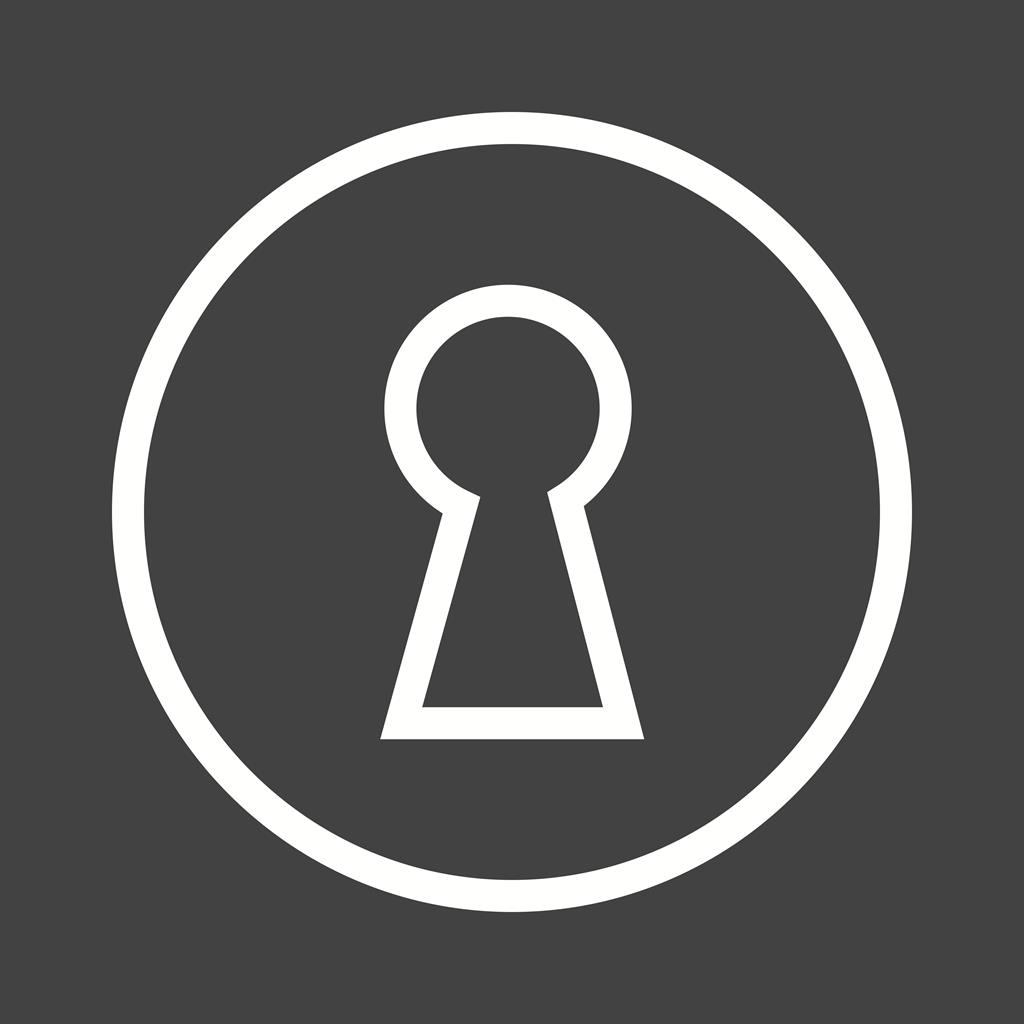 Lock Line Inverted Icon - IconBunny