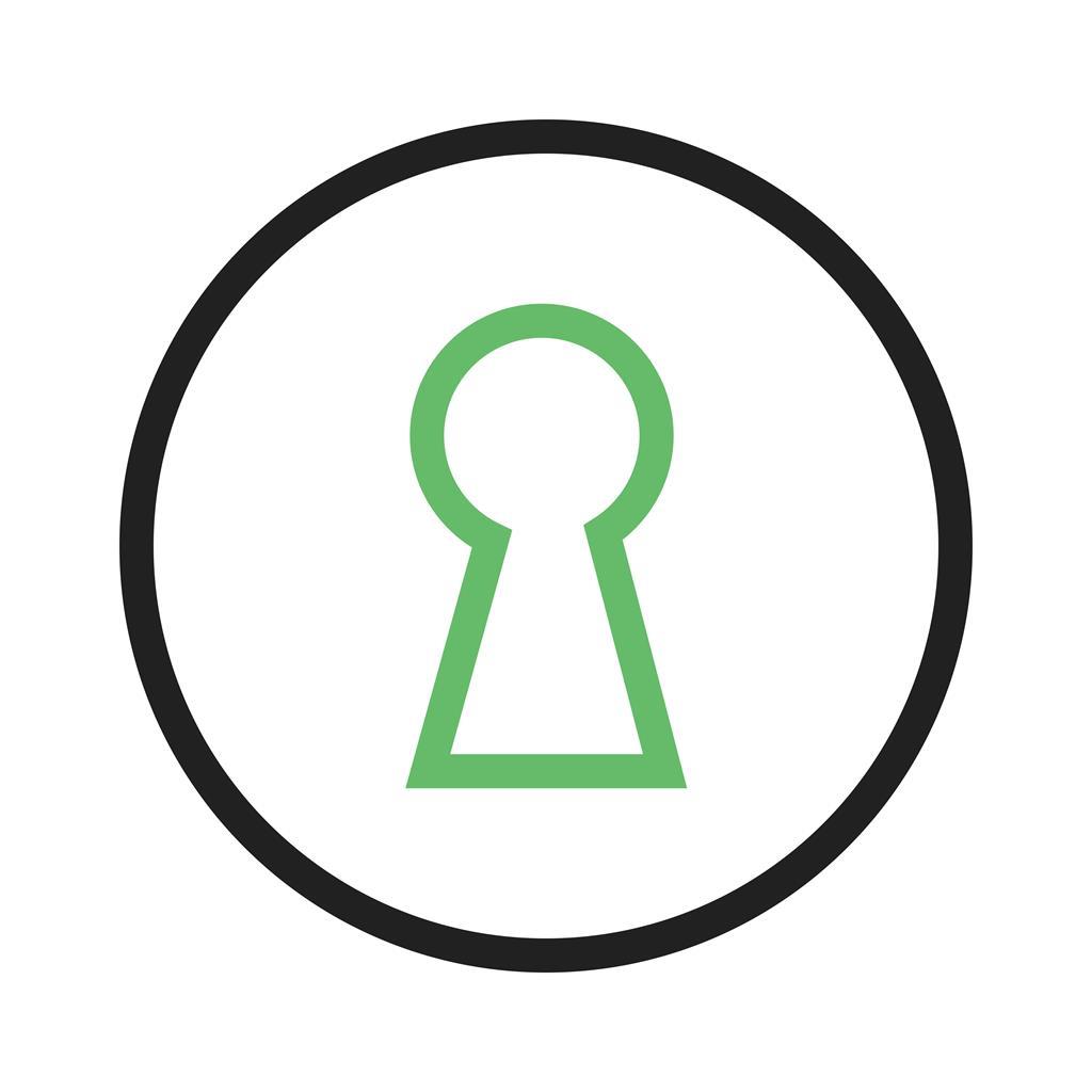 Lock Line Green Black Icon - IconBunny
