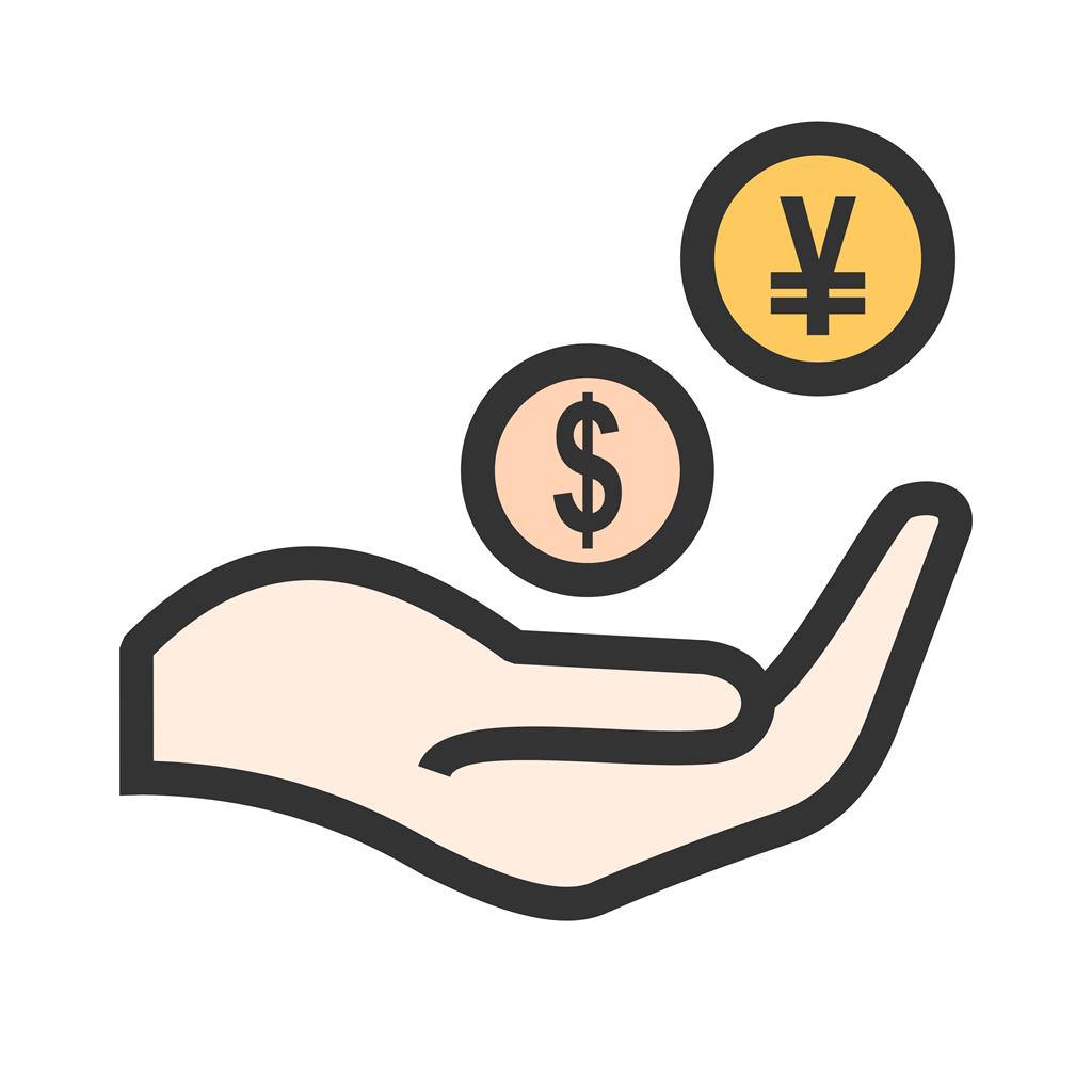 Monetary Help Line Filled Icon - IconBunny