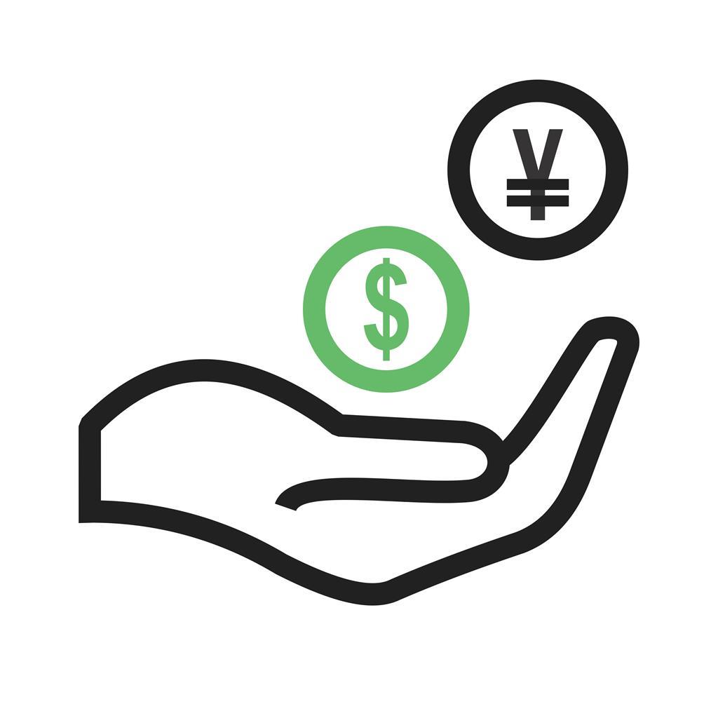 Monetary Help Line Green Black Icon - IconBunny