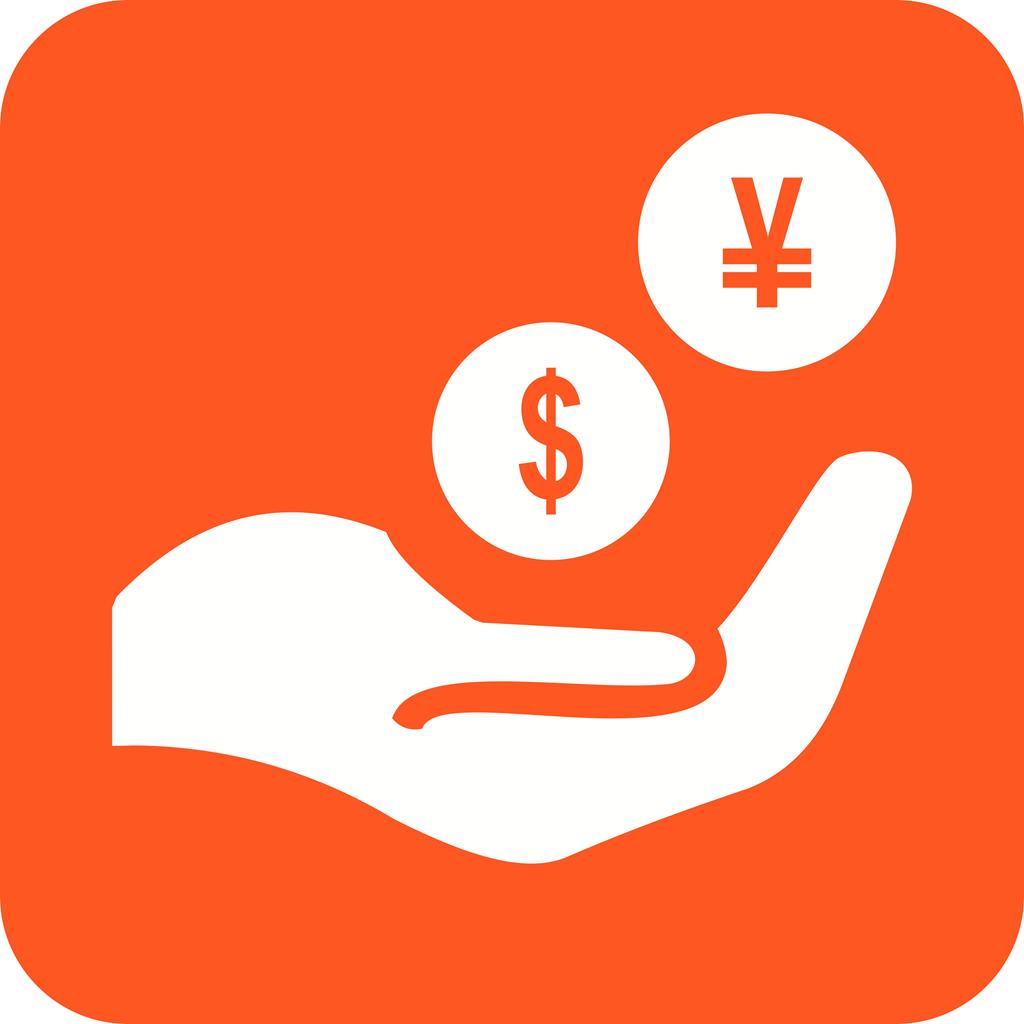 Monetary Help Flat Round Corner Icon - IconBunny