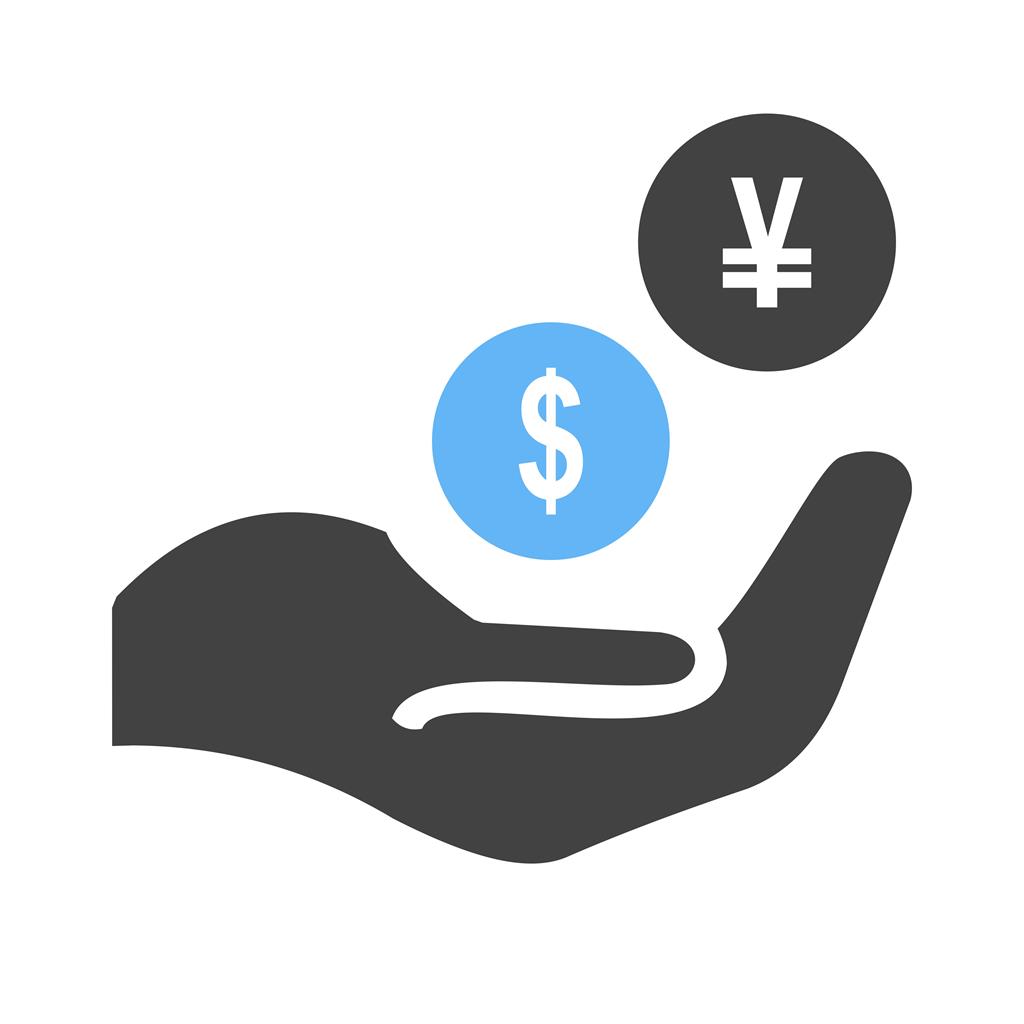 Monetary Help Blue Black Icon - IconBunny