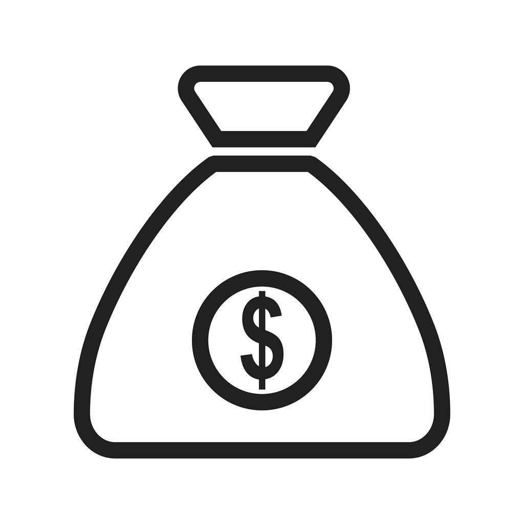 Money Bag II Line Icon - IconBunny