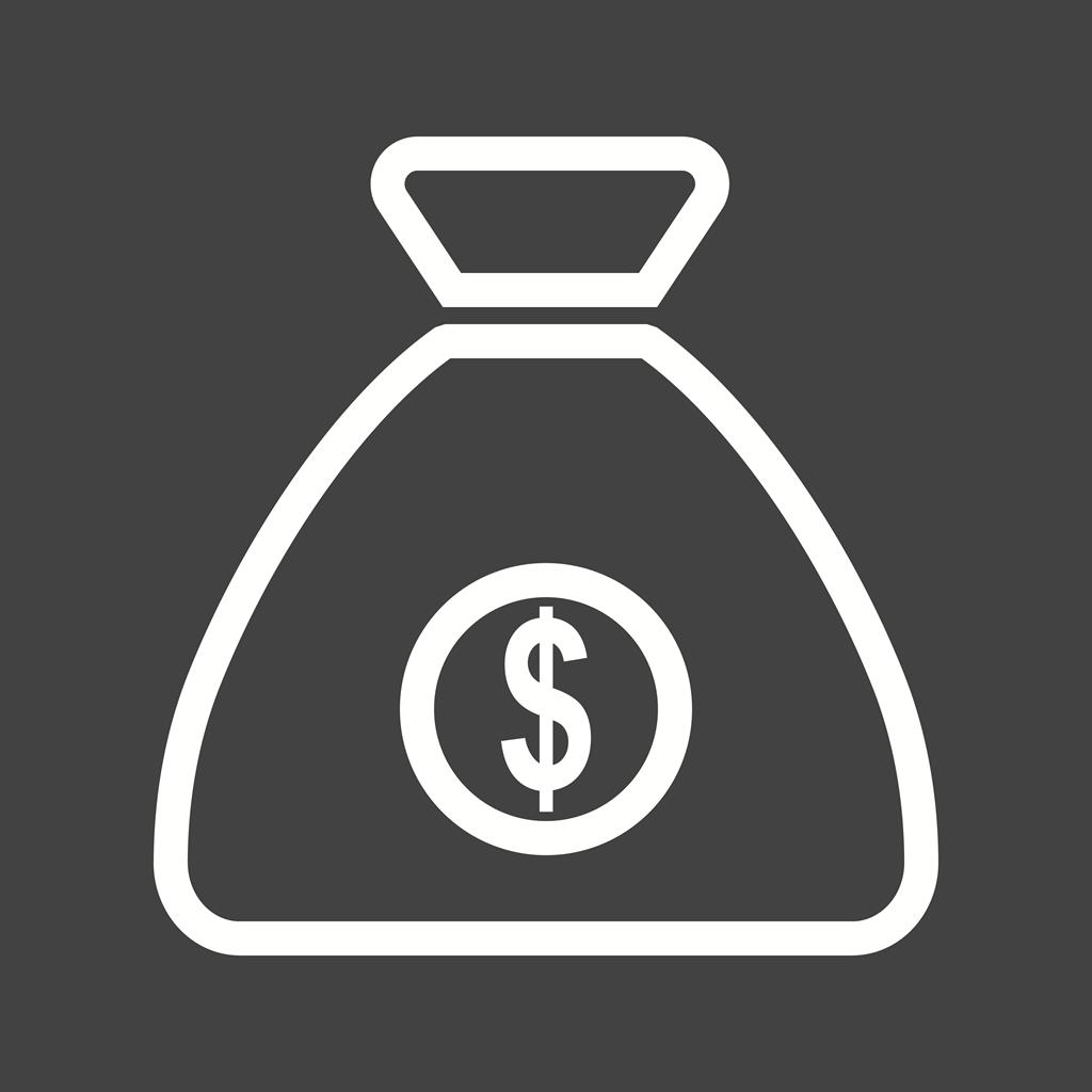 Money Bag II Line Inverted Icon - IconBunny