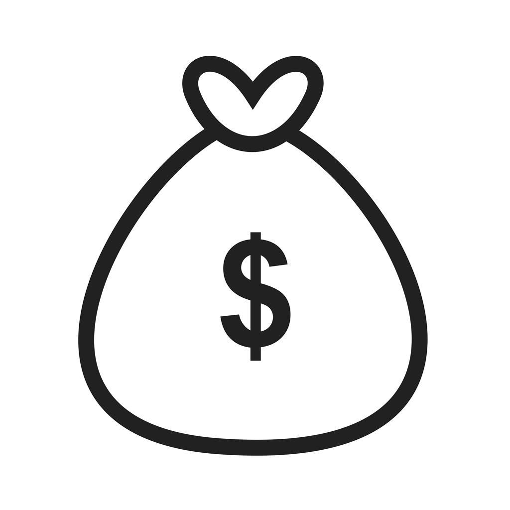 Money Bag III Line Icon - IconBunny
