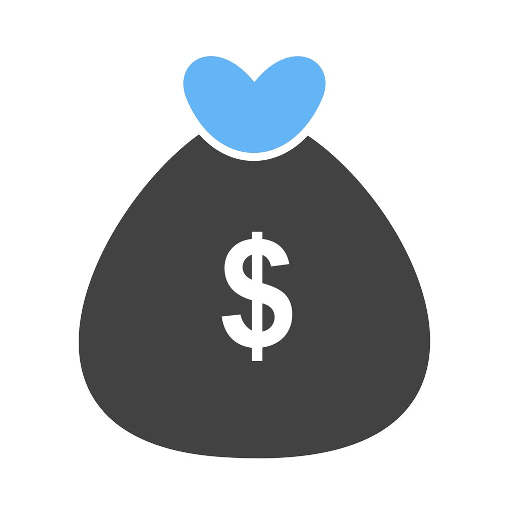 Money Bag III Blue Black Icon - IconBunny