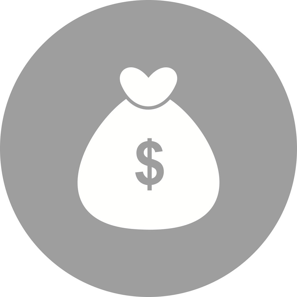 Money Bag III Flat Round Icon - IconBunny