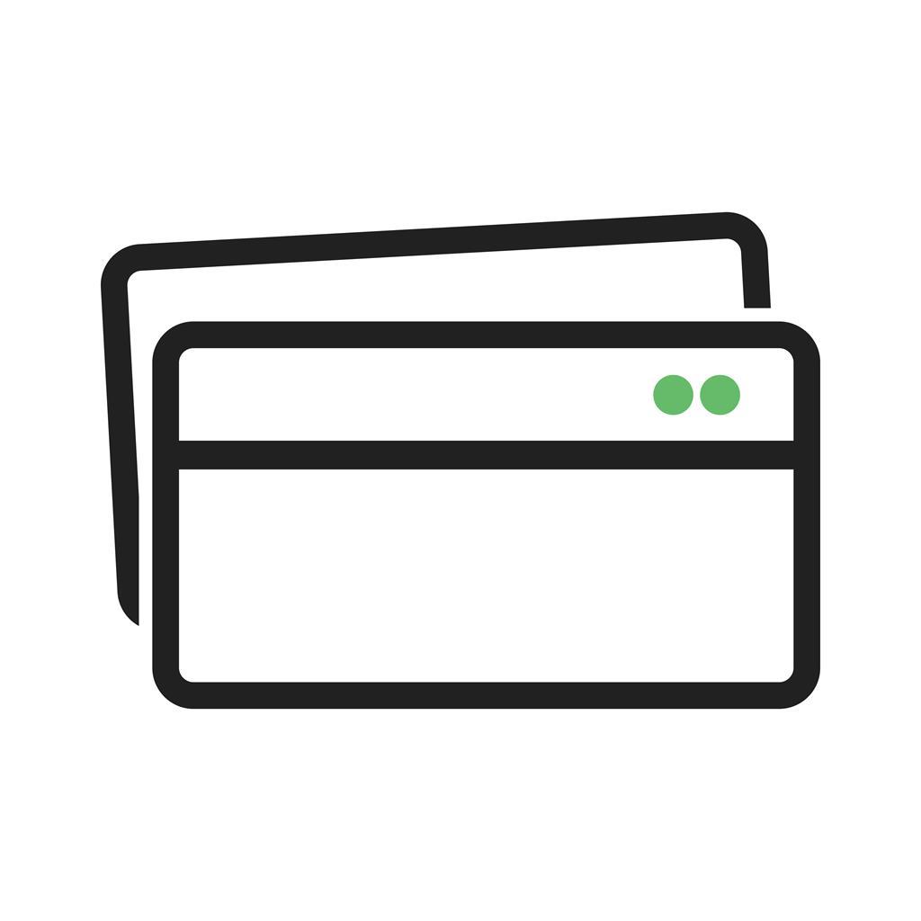 Multiple Credit Cards Line Green Black Icon - IconBunny
