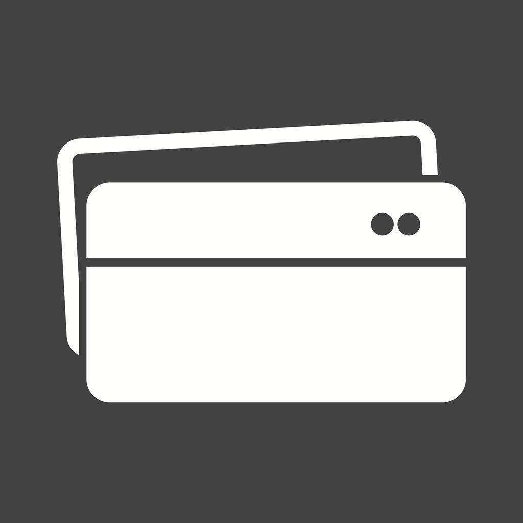 Multiple Credit Cards Glyph Inverted Icon - IconBunny