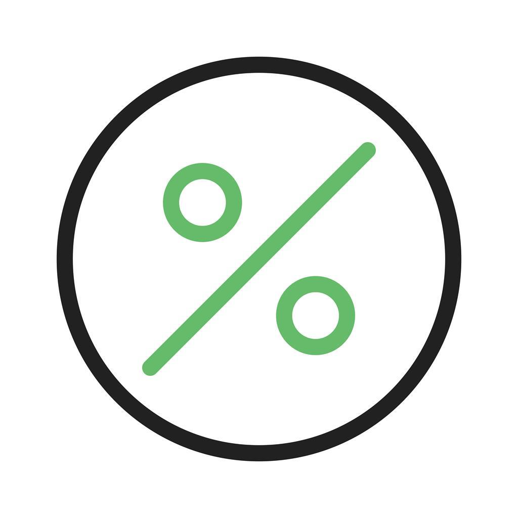 Percentage II Line Green Black Icon - IconBunny