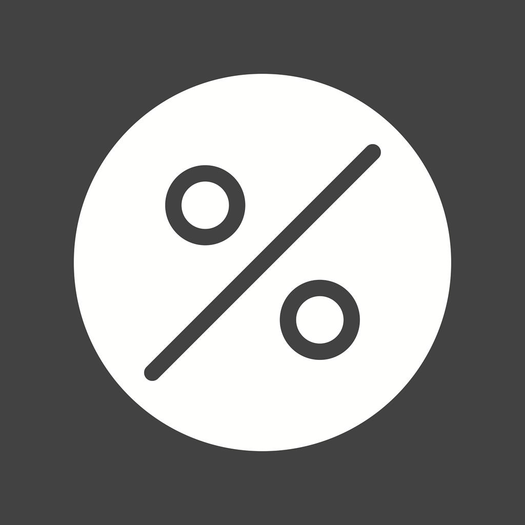 Percentage II Glyph Inverted Icon - IconBunny