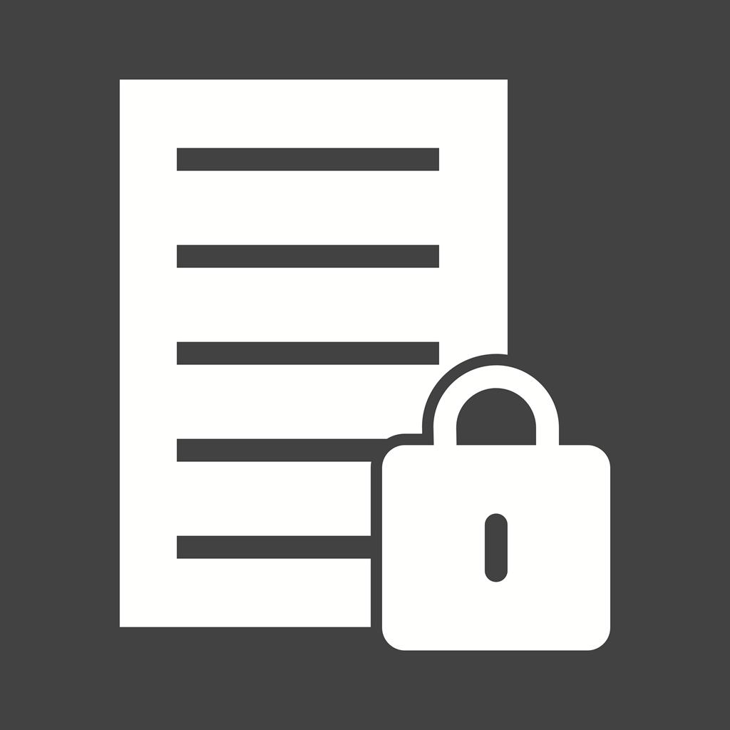 Secure Data Glyph Inverted Icon - IconBunny