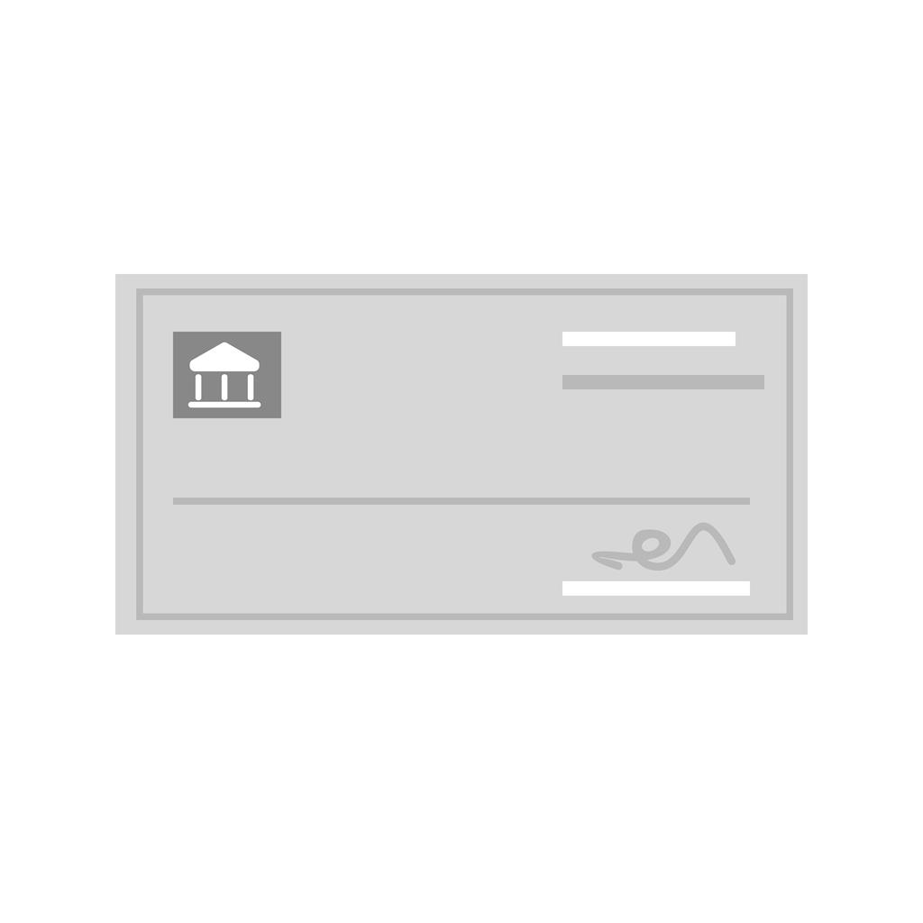 Signed Cheque Greyscale Icon - IconBunny
