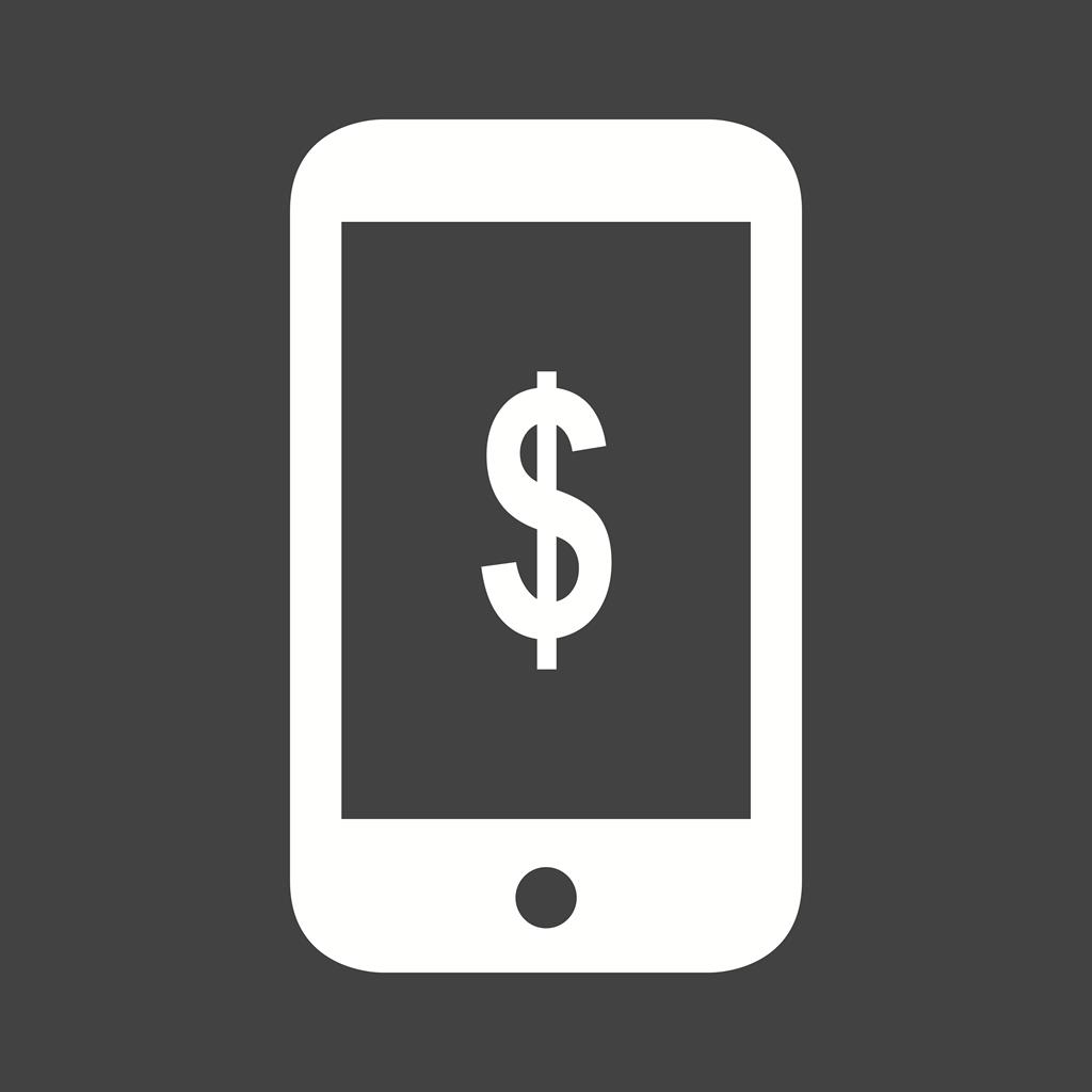 Smart Payment Glyph Inverted Icon - IconBunny