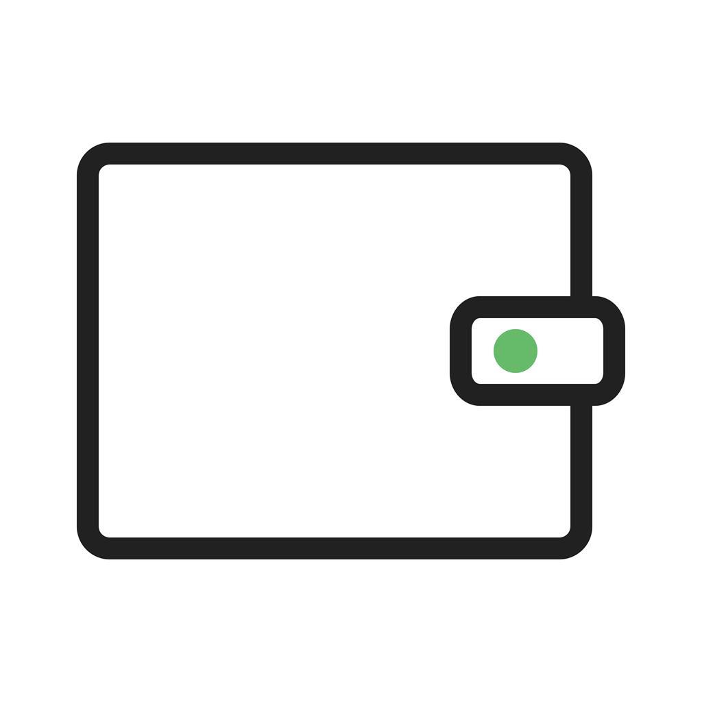 Wallet II Line Green Black Icon - IconBunny