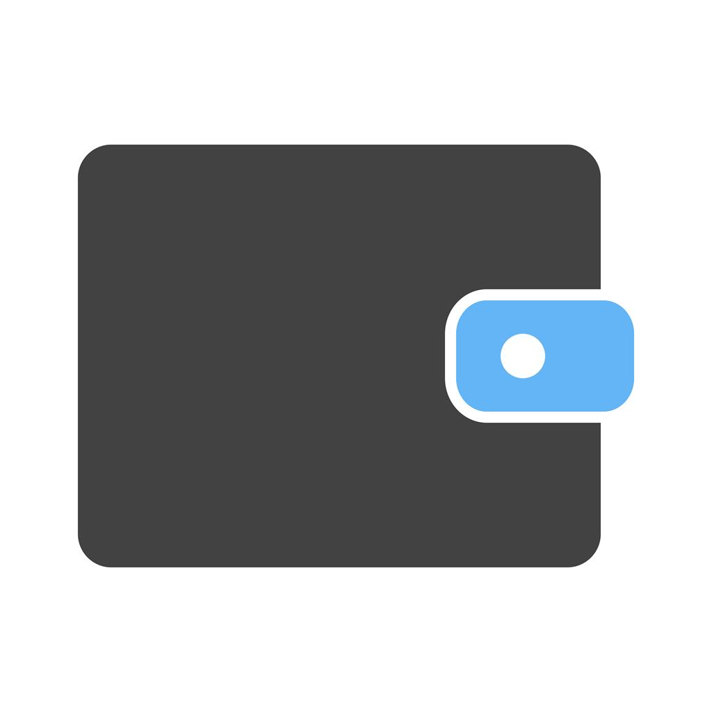 Wallet II Blue Black Icon - IconBunny