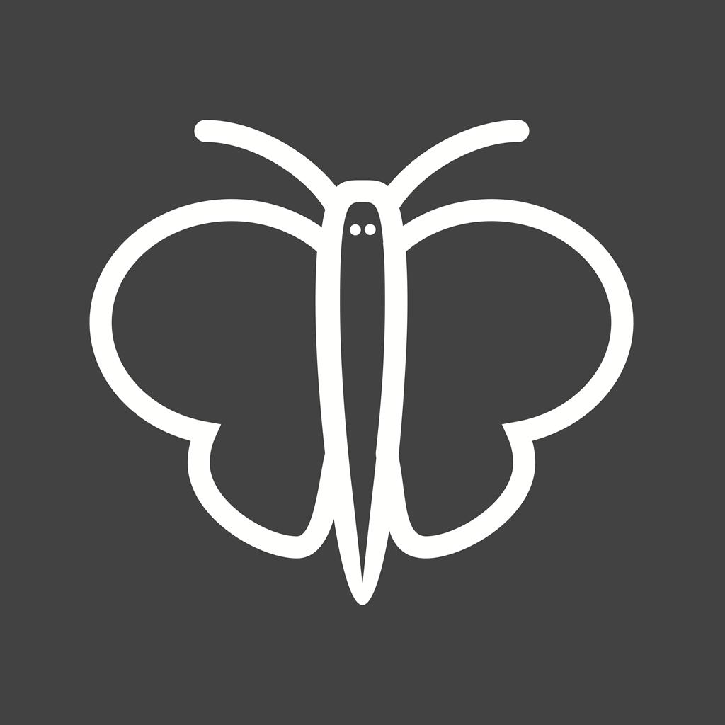 Butterfly II Line Inverted Icon - IconBunny