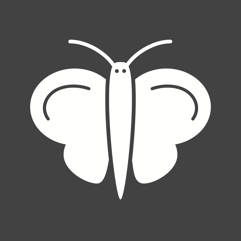 Butterfly II Glyph Inverted Icon - IconBunny