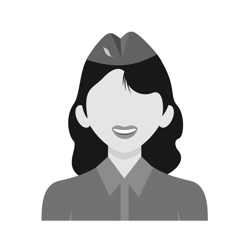 Air Hostess Greyscale Icon - IconBunny