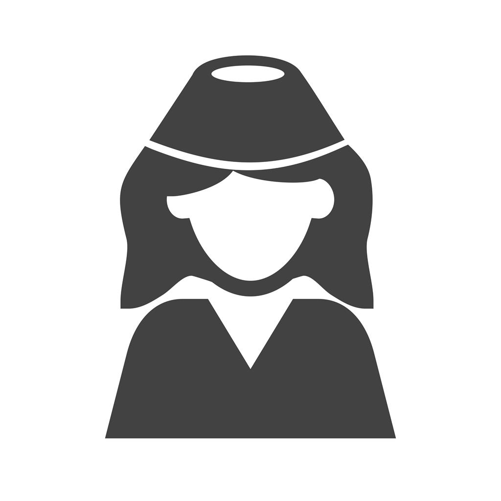Air Hostess Glyph Icon - IconBunny