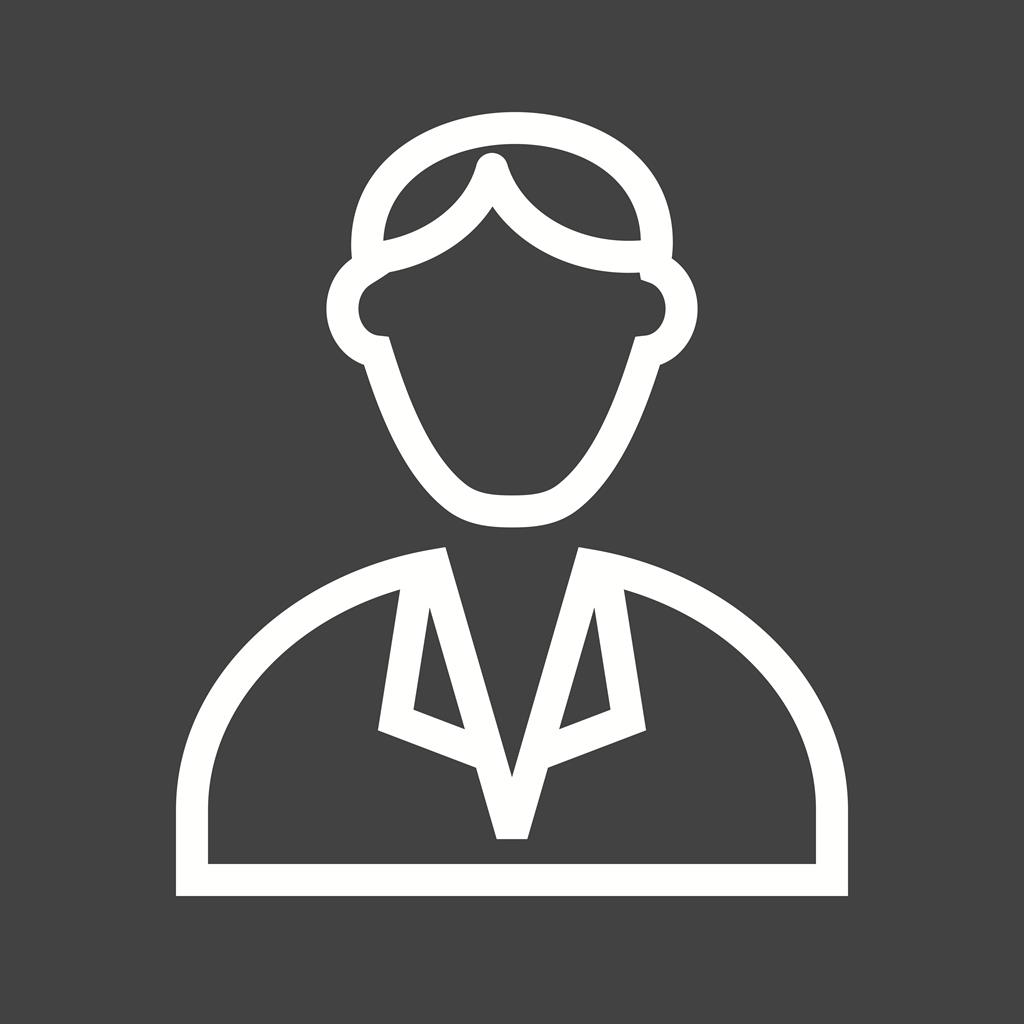 Business Man Line Inverted Icon - IconBunny