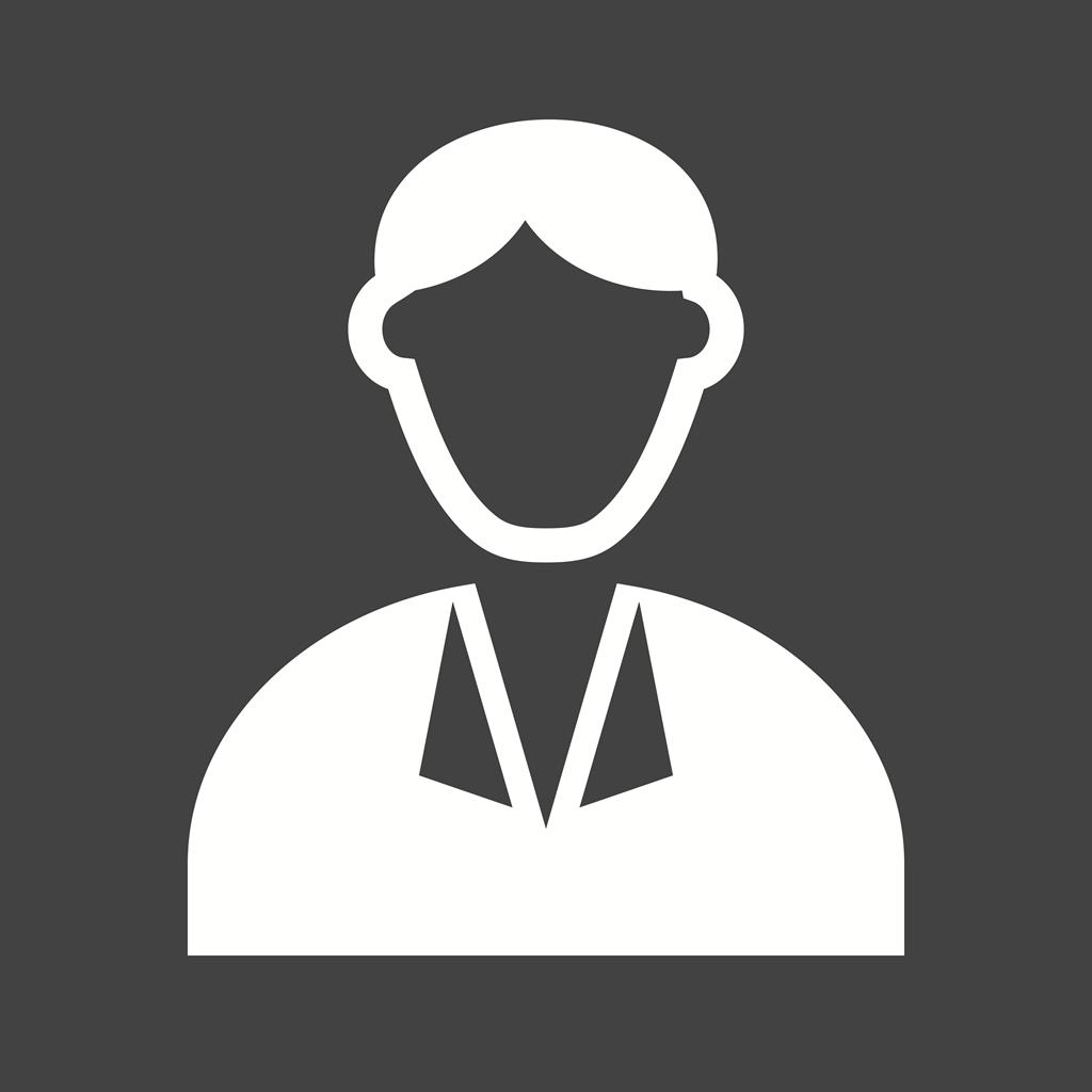Business Man Glyph Inverted Icon - IconBunny