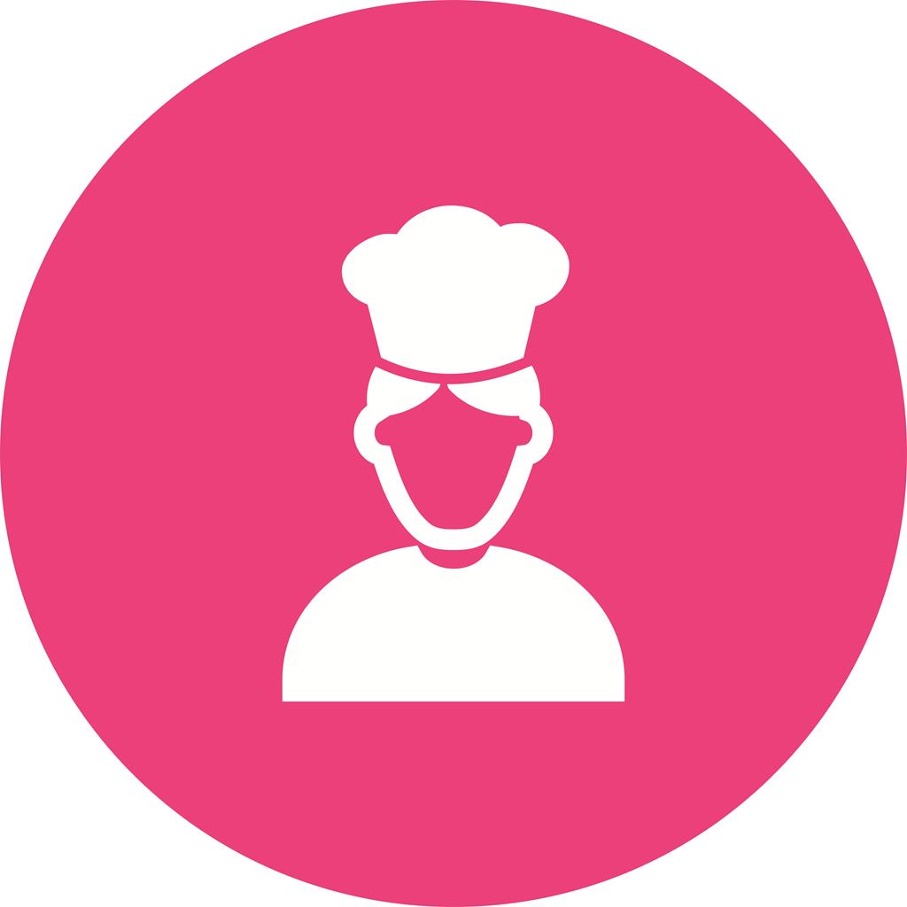 Chef Male Flat Round Icon - IconBunny