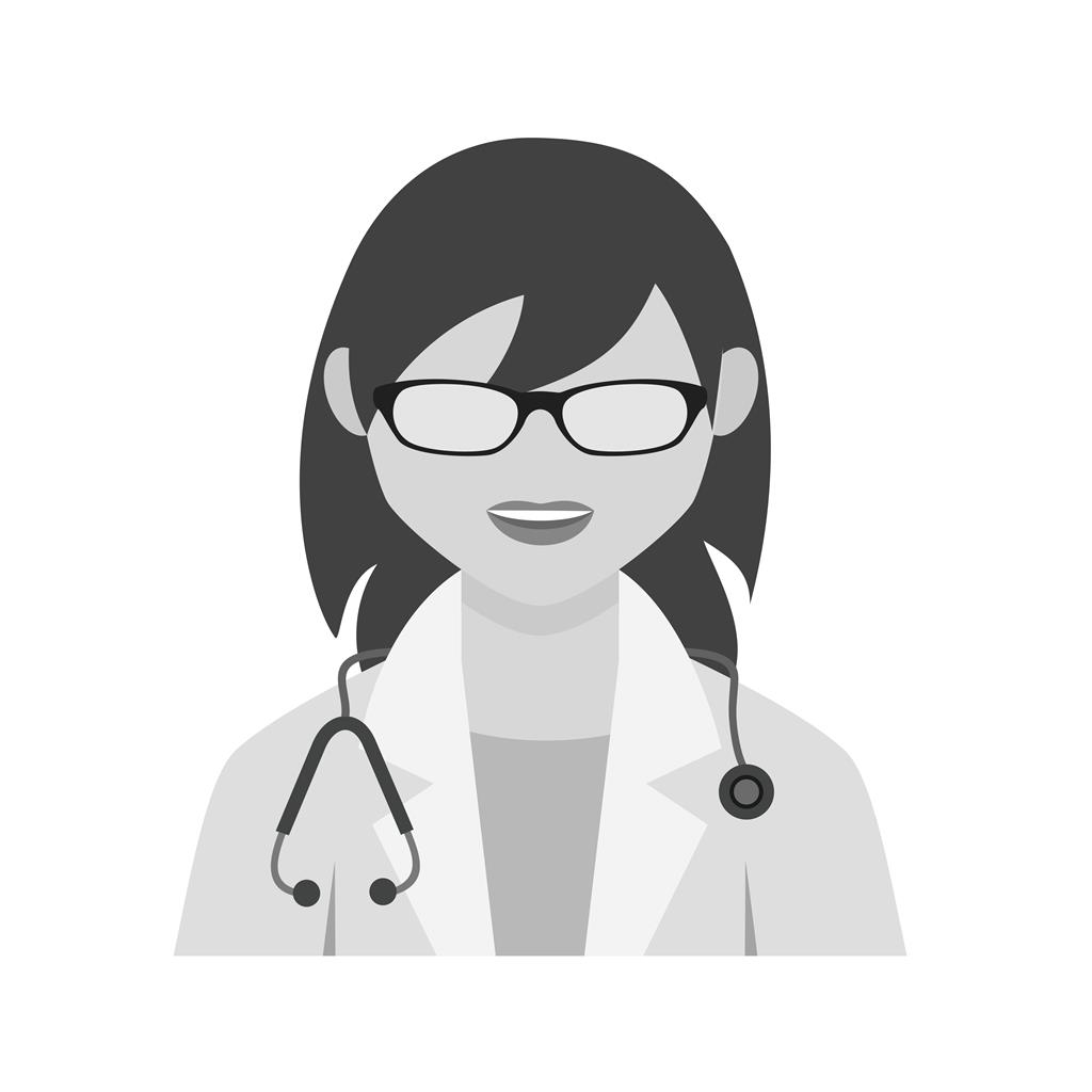 Doctor Female Greyscale Icon - IconBunny