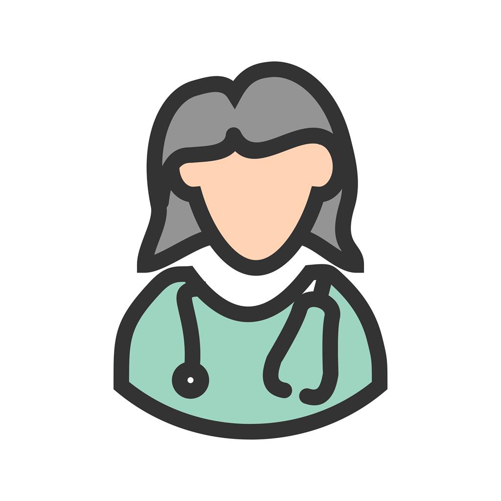 Doctor Female Line Filled Icon - IconBunny