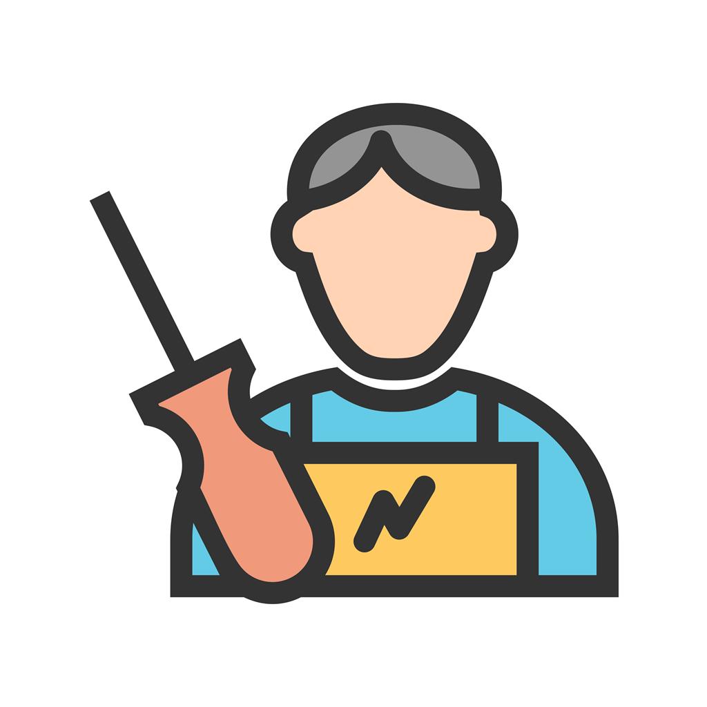 Electrician Line Filled Icon - IconBunny
