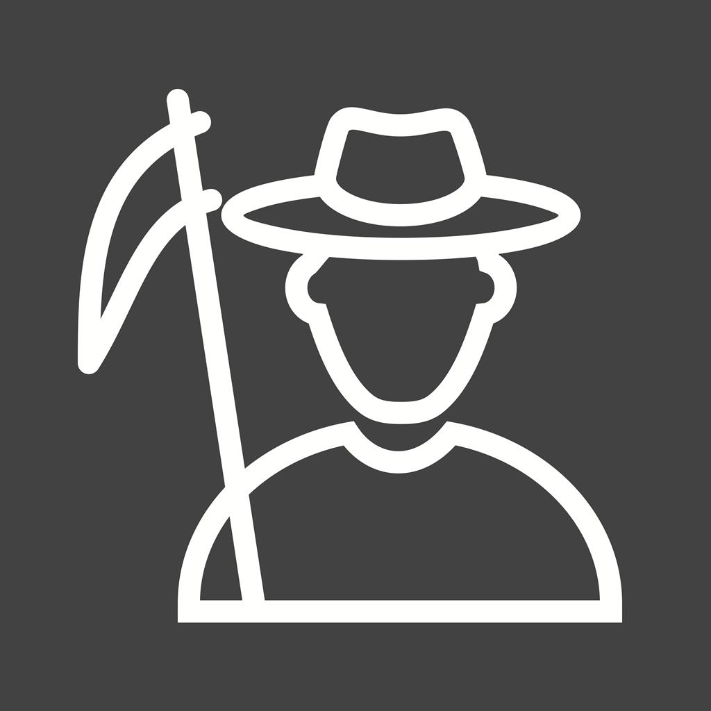 Farmer Line Inverted Icon - IconBunny