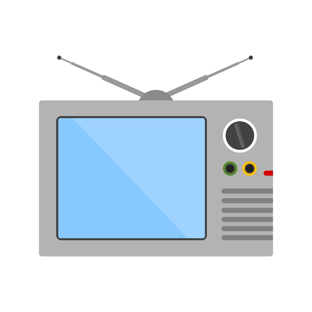 Television Flat Multicolor Icon - IconBunny