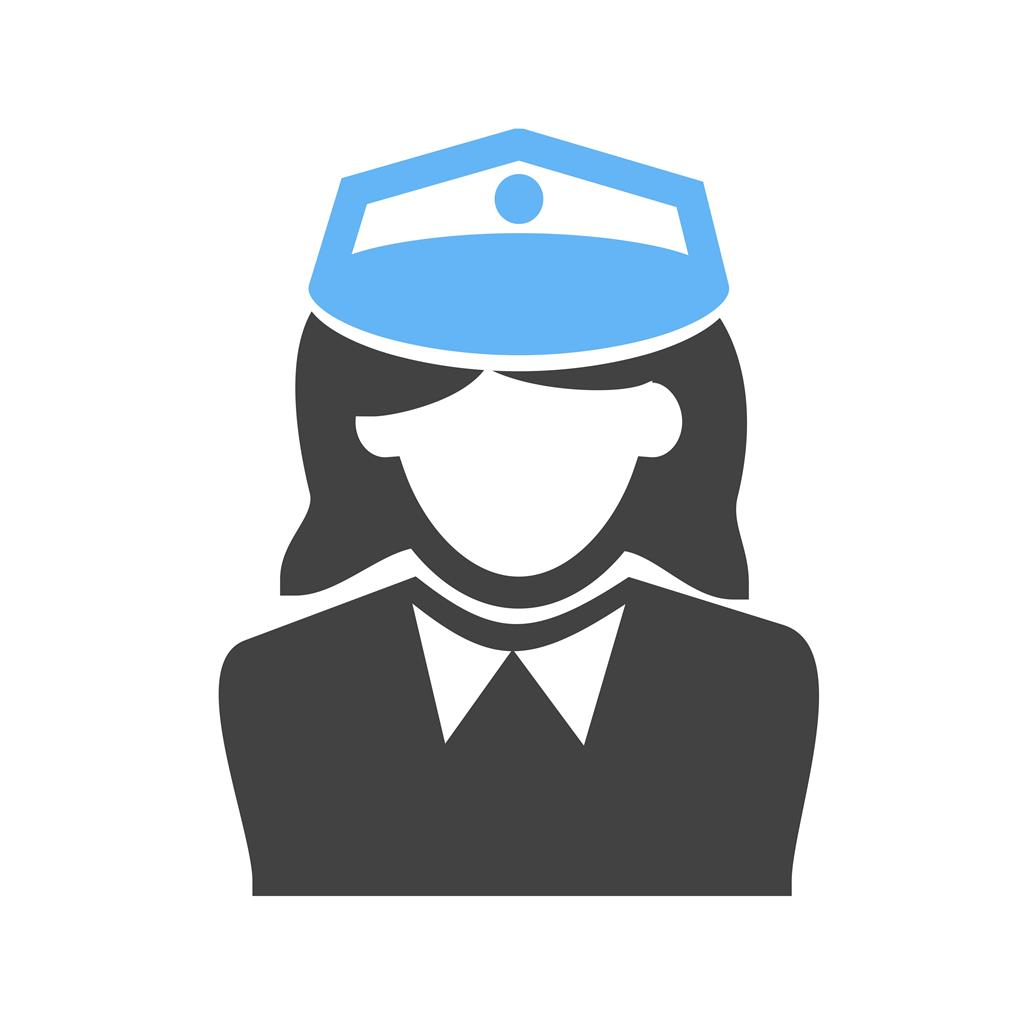 Police Woman Blue Black Icon - IconBunny