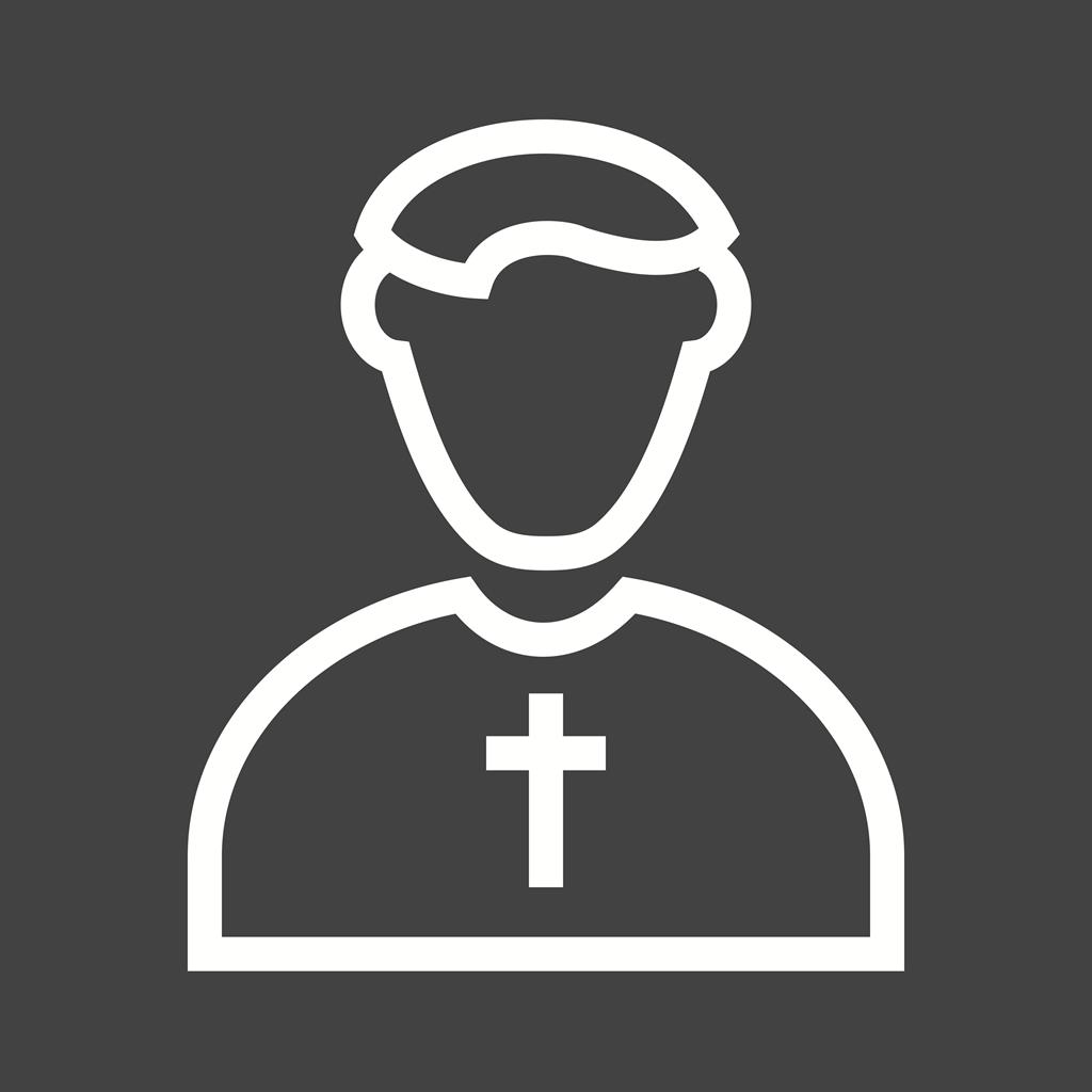 Priest Line Inverted Icon - IconBunny