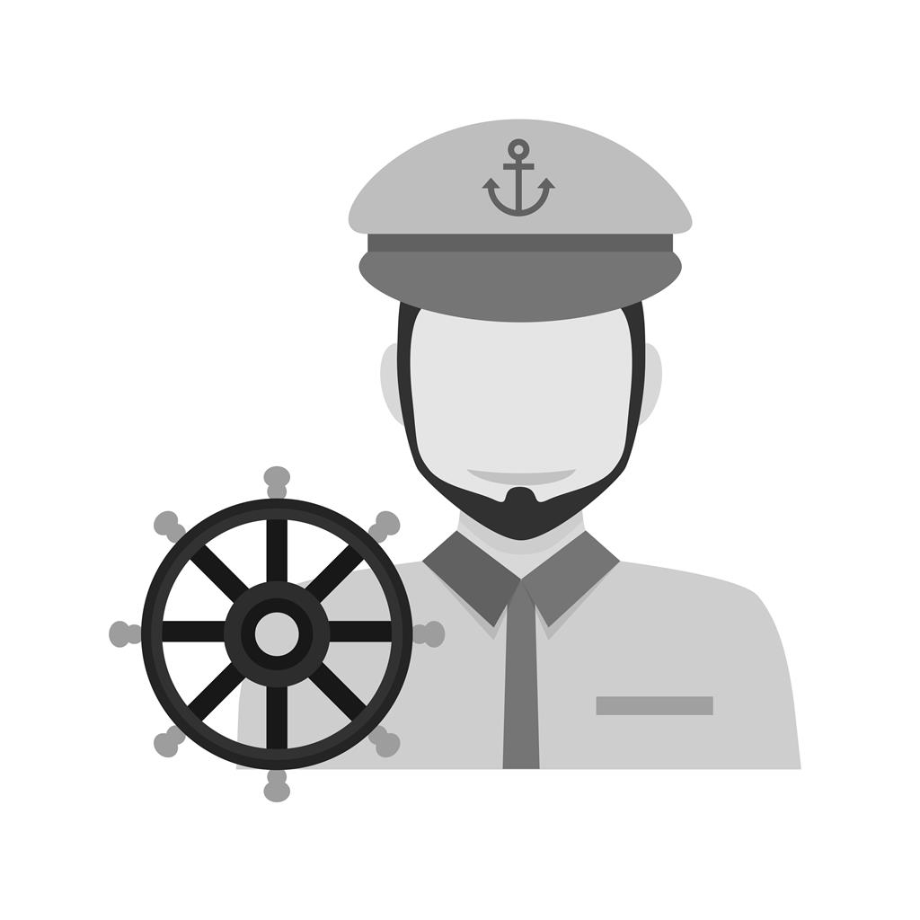 Ship Captain Greyscale Icon - IconBunny