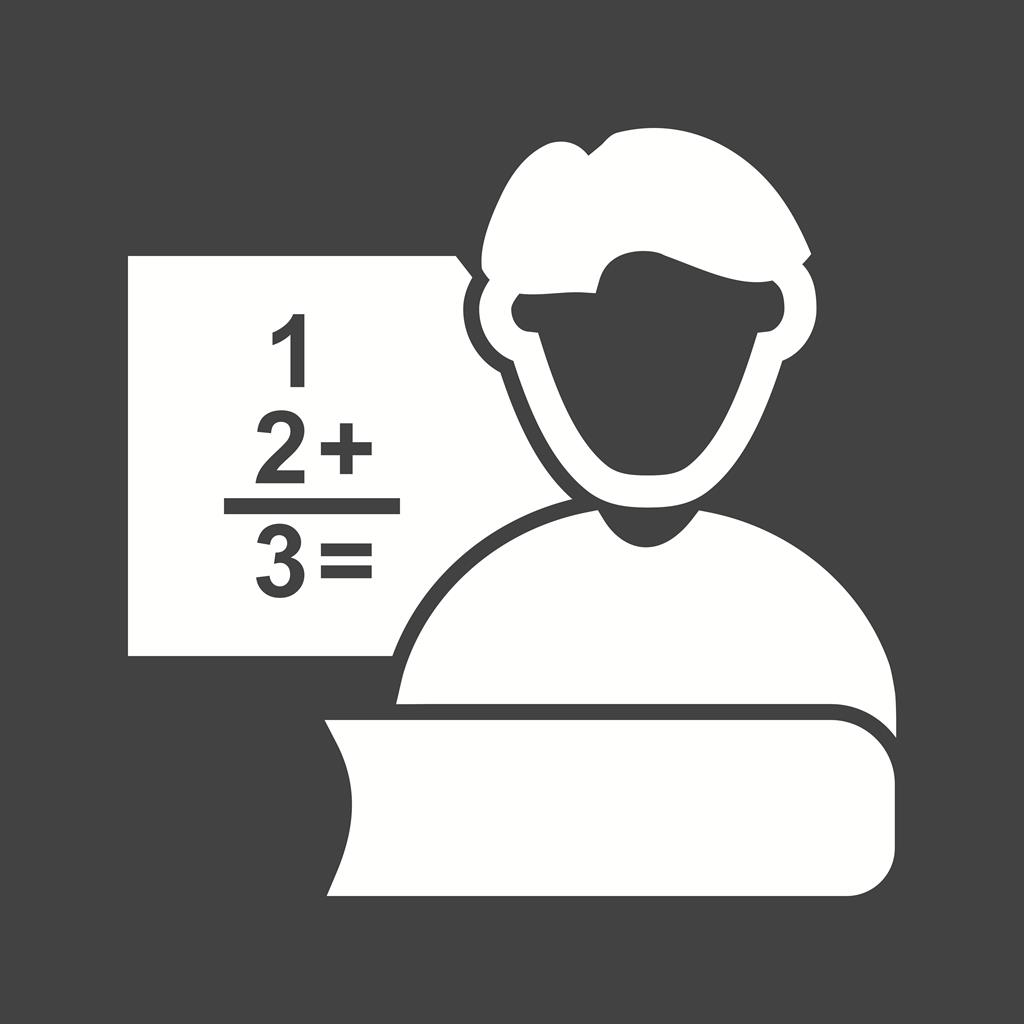 Teacher Male Glyph Inverted Icon - IconBunny