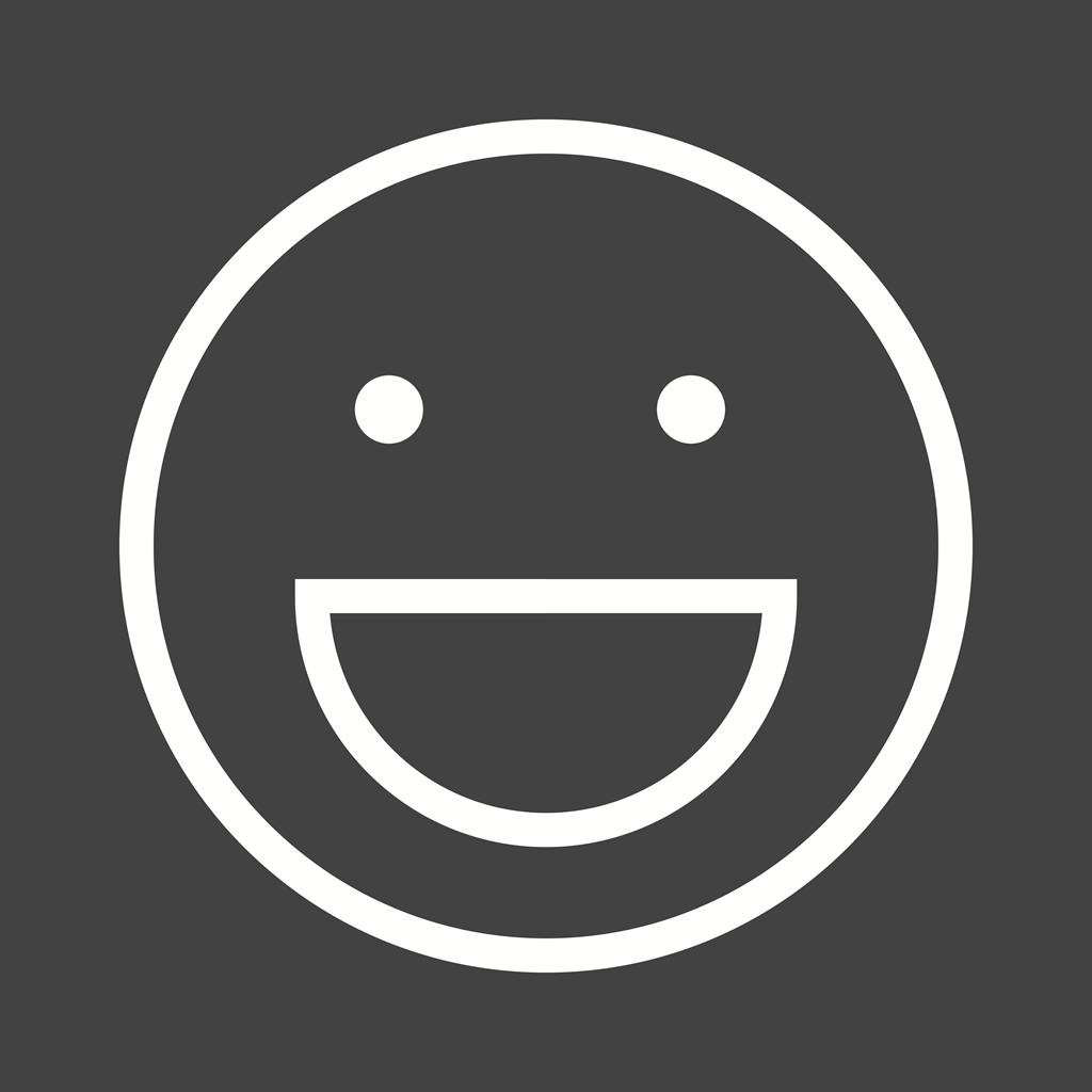 Laughing Line Inverted Icon - IconBunny